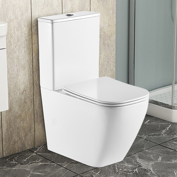 Унитаз-компакт безободковый Azario Levanto AZ-1228A с крышкой микролифт - фото 13