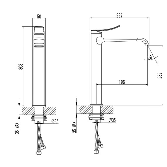 Смеситель для раковины высокий Azario Ability AZ-VQR168R31С, Цвет производителя: хром - фото 2