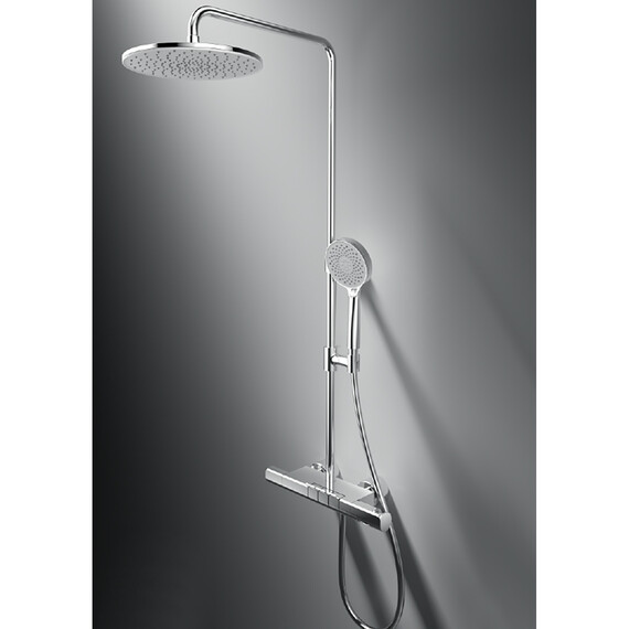 Душевая стойка с термостатом Azario Piano AZ-678U87ZA8-1DA1K17A-JR3A50AC, Цвет производителя: хром - фото 2