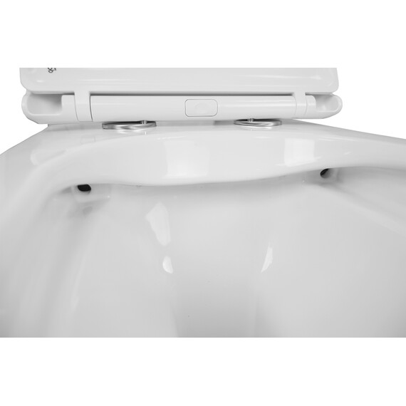 Унитаз подвесной безободковый Azario Moneo AZ-0062 с тонкой крышкой микролифт - фото 5