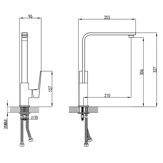Смеситель для кухни Azario Eddie AZ-VBH568080PA, черный, Цвет производителя: чёрный - фото 2