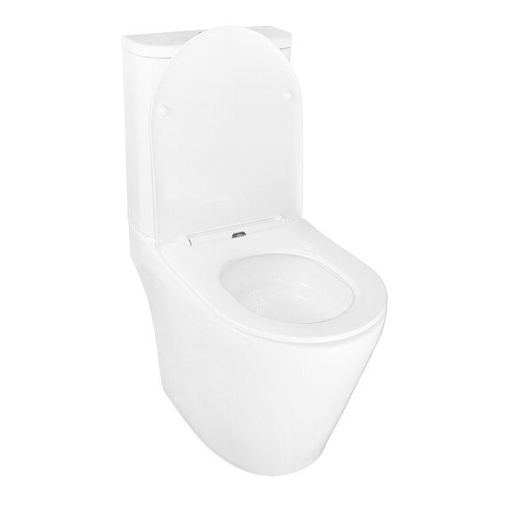 Унитаз-компакт безободковый Azario Berton AZ-6093 с тонкой крышкой микролифт (Система смыва торнадо) - фото 2