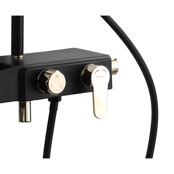 Душевая стойка Azario AZ-801-2, черный/золото, Цвет производителя: чёрный, золото - фото 3