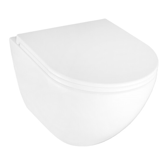 Унитаз подвесной безободковый Azario Trevi AZ-0093UQ3 с тонкой крышкой микролифт (Система смыва торнадо) - фото 3