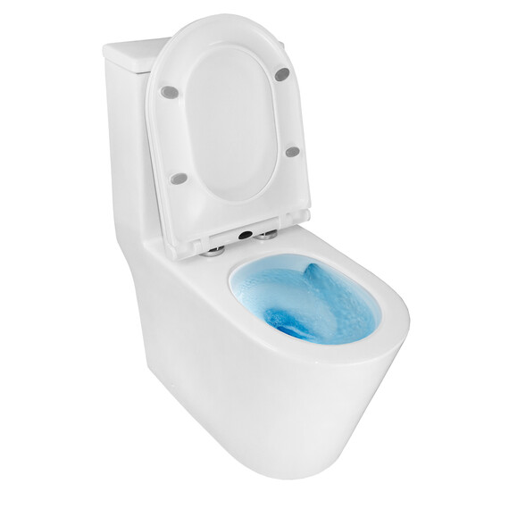 Унитаз-моноблок безободковый Azario Scala AZ-8101 с тонкой крышкой микролифт (система смыва торнадо) - фото 18