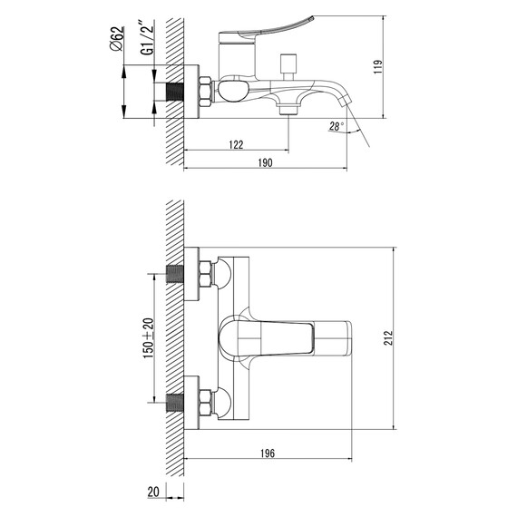 Смеситель для ванны Azario Ability AZ-VRY238331AJ, графит, Цвет производителя: оружейная сталь - фото 6