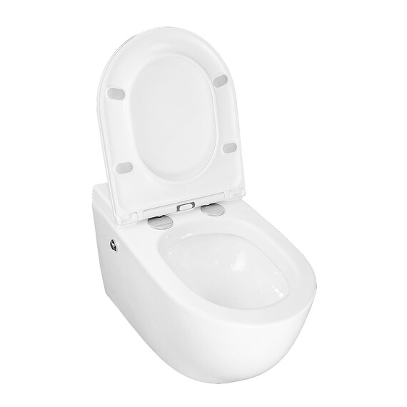 Унитаз подвесной импульсный Azario AZ-102C с тонкой крышкой микролифт (монтажная рама в комплекте) - фото 4