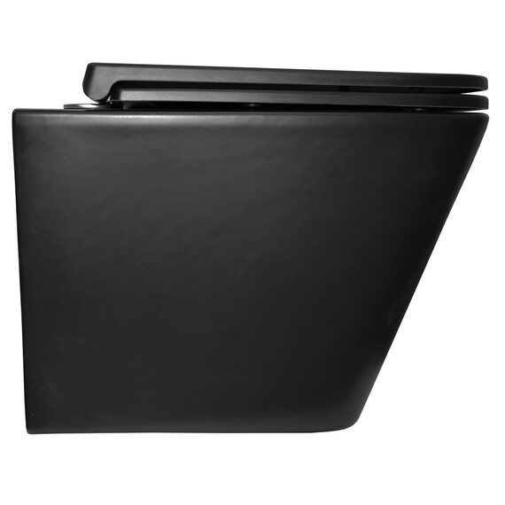 Унитаз подвесной безободковый Azario Teramo AZ-0052-UQ3MB с крышкой микролифт (система смыва Торнадо) чёрный матовый, Цвет производителя: чёрный матовый - фото 12