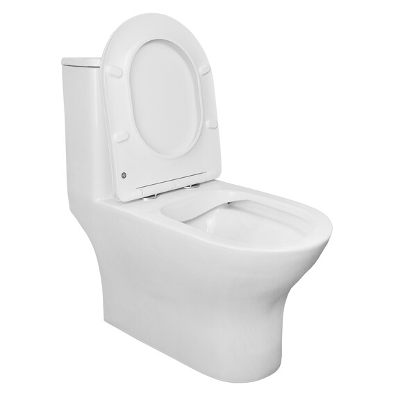 Унитаз-моноблок безободковый Azario Terni AZ-8618 с крышкой микролифт - фото 3