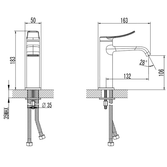 Смеситель для раковины Azario Ability AZ-VQR168331С, Цвет производителя: хром - фото 2
