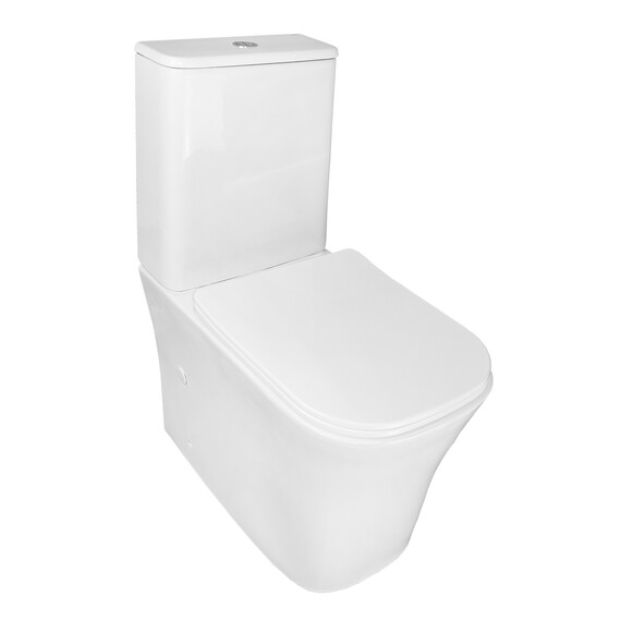 Унитаз-компакт безободковый Azario Anteo Square AZ-1218A с тонкой крышкой микролифт - фото 3