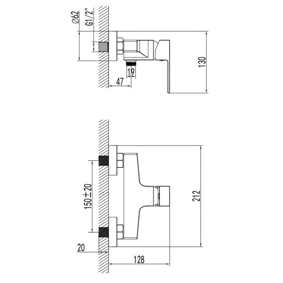 Смеситель для душа Azario Eddie AZ-WQY338207C, Цвет производителя: хром - фото 6