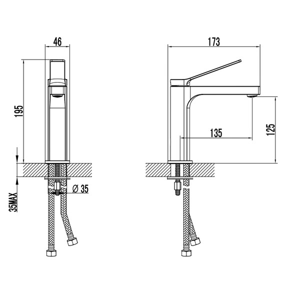Смеситель для раковины Azario Vise AZ-VQQ168330PA, черный, Цвет производителя: чёрный - фото 2