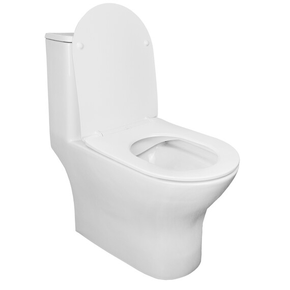 Унитаз-моноблок безободковый Azario Terni AZ-8618 с крышкой микролифт - фото 2