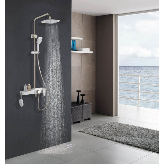 Душевая стойка Azario AZ-801-1, белый/золото, Цвет производителя: белый, золото - фото 5