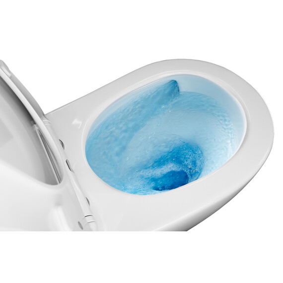 Унитаз-компакт безободковый Azario Berton AZ-6093 с тонкой крышкой микролифт (Система смыва торнадо) - фото 12