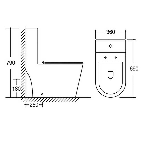 Унитаз-моноблок безободковый Azario Scala AZ-8101 с тонкой крышкой микролифт (система смыва торнадо) - фото 20