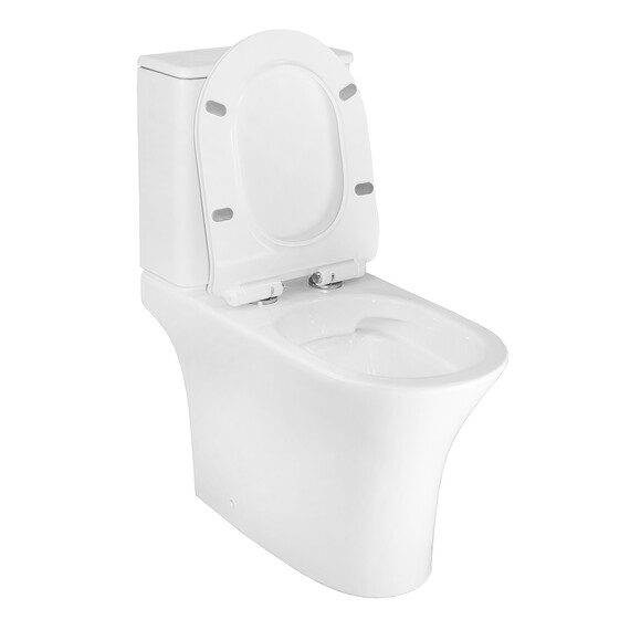 Унитаз-компакт безободковый Azario Frento AZ-2311 с тонкой крышкой микролифт - фото 3