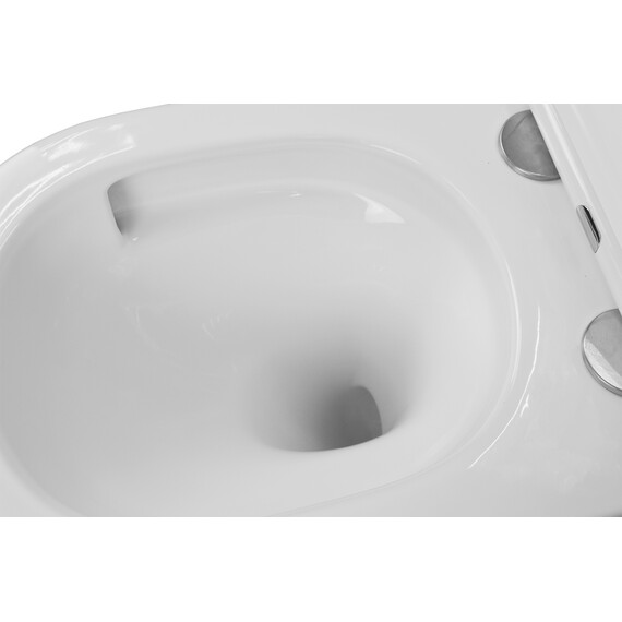 Унитаз подвесной безободковый Azario Teramo AZ-0053-UQ3 (система смыва Торнадо) с тонкой крышкой микролифт, Цвет производителя: белый - фото 7