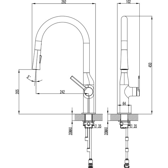 Смеситель для кухни Azario Vincente AZ-VPV569064PA, черный, Цвет производителя: чёрный - фото 2
