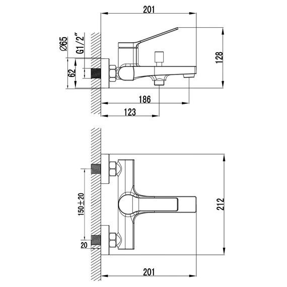 Смеситель для ванны Azario Vise AZ-VSA238330C, Цвет производителя: хром - фото 6