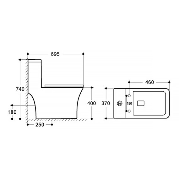 Унитаз-моноблок безободковый Azario Teano AZ-8621 с крышкой микролифт - фото 5