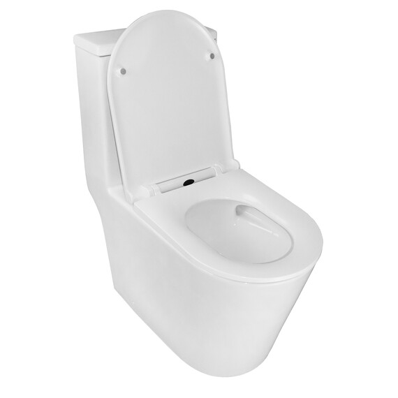 Унитаз-моноблок безободковый Azario Scala AZ-8101 с тонкой крышкой микролифт (система смыва торнадо) - фото 3