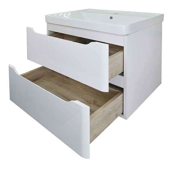 Тумба подвесная с раковиной Azario Lotos 60/2 см CS00083929, белый - фото 3