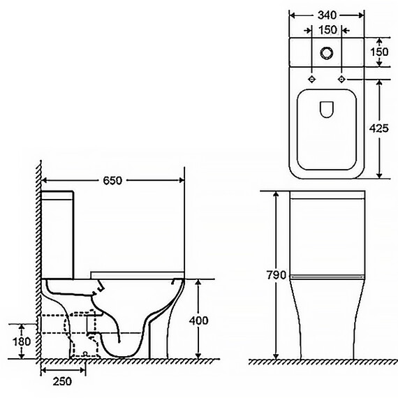 Унитаз-компакт безободковый Azario Fretta Square AZ-5121 с крышкой микролифт - фото 2