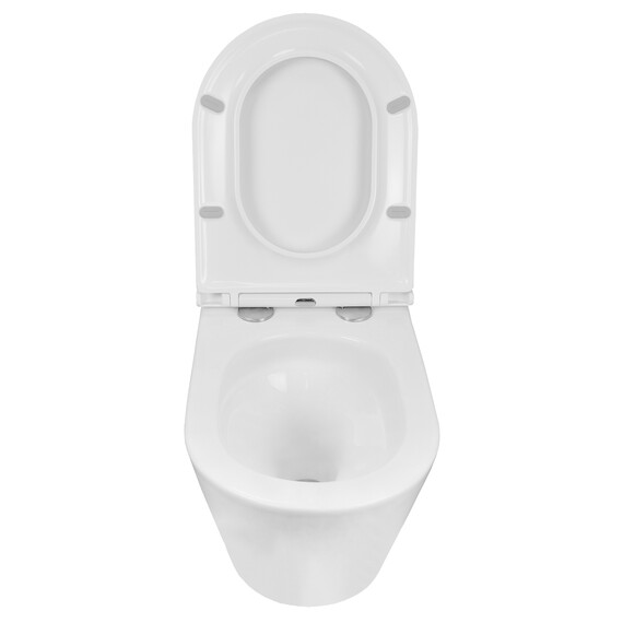 Унитаз подвесной безободковый Azario Teramo AZ-0053-UQ3 (система смыва Торнадо) с тонкой крышкой микролифт, Цвет производителя: белый - фото 5