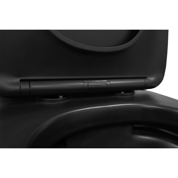 Унитаз-компакт безободковый Azario Black Queen AZ-8380 с тонкой крышкой микролифт, чёрный матовый, Цвет производителя: чёрный матовый - фото 8