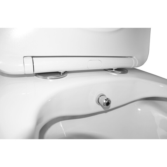 Унитаз-моноблок безободковый с функцией биде Azario Lodi AZ-8617B с тонкой крышкой микролифт - фото 7