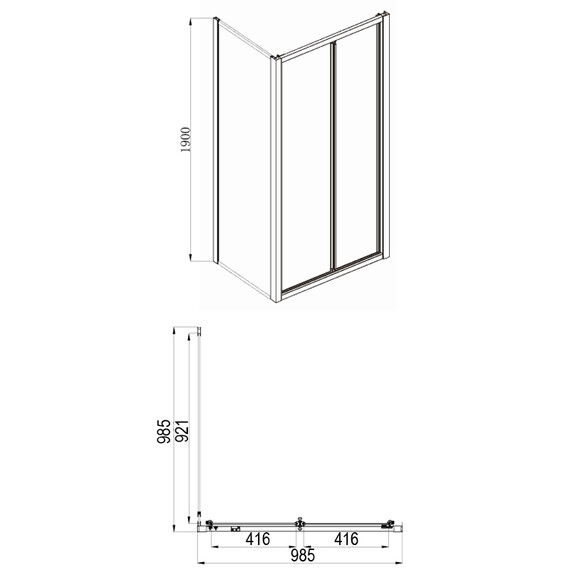 Душевое ограждение Azario Toronto AZ-NAA1432B 1000 100х100 см, алюминий/прозрачное - фото 3