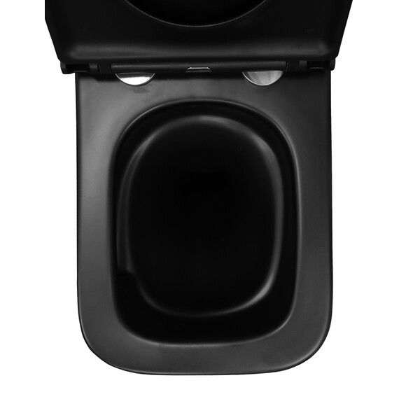 Унитаз подвесной безободковый Azario Teramo AZ-0052-UQ3MB с крышкой микролифт (система смыва Торнадо) чёрный матовый, Цвет производителя: чёрный матовый - фото 8