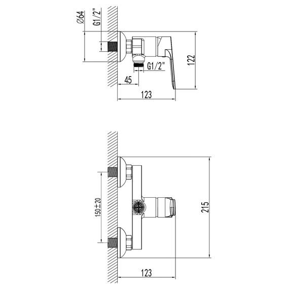 Смеситель для душа Azario Elvis AZ-WWK338155PA, черный, Цвет производителя: чёрный - фото 6
