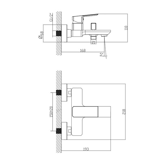 Смеситель для ванны Azario Hardcore AZ-VKM238277C - фото 6