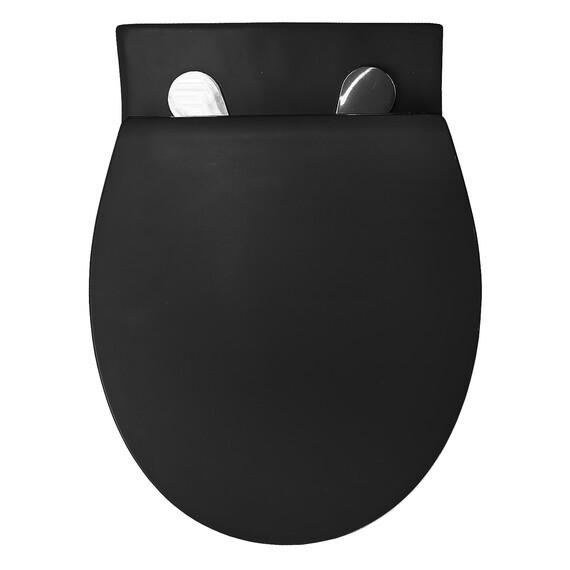 Унитаз подвесной безободковый Azario Keras AZ-99046B с тонкой крышкой микролифт, чёрный матовый, Цвет производителя: чёрный матовый - фото 7