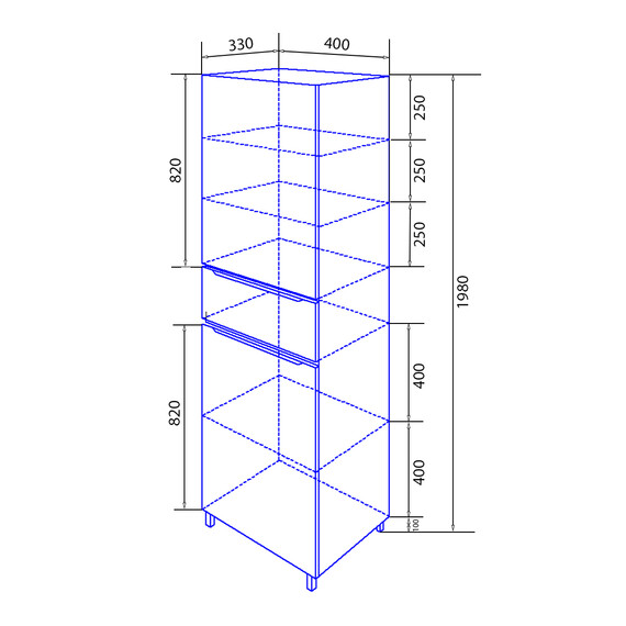 Пенал напольный Azario Lotos 40 см L - фото 4