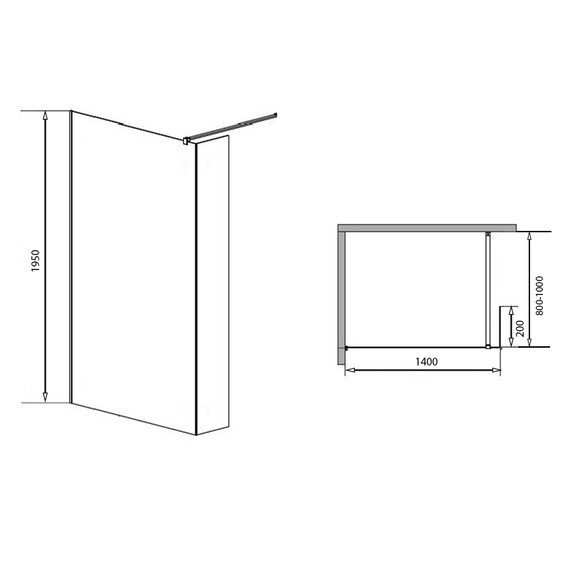 Душевая перегородка Loranto Walk-in 140 см CS-L801 140, хром/прозрачное - фото 3