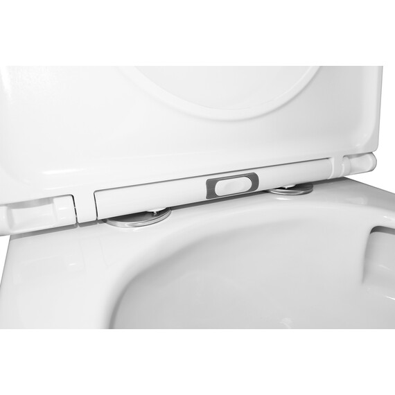 Унитаз-компакт безободковый Azario Conto AZ-T005BR с тонкой крышкой микролифт (Система смыва торнадо), Цвет производителя: белый - фото 9