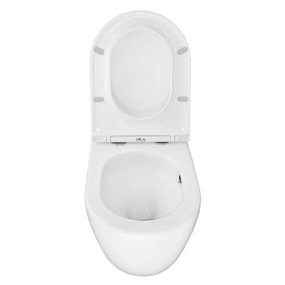 Унитаз приставной безободковый Azario Grado AZ-2141D-UQ1 с тонкой крышкой микролифт (система смыва Торнадо) - фото 8