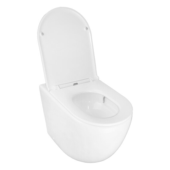 Унитаз приставной безободковый Azario Grado AZ-2141D-UQ1 с тонкой крышкой микролифт (система смыва Торнадо) - фото 6