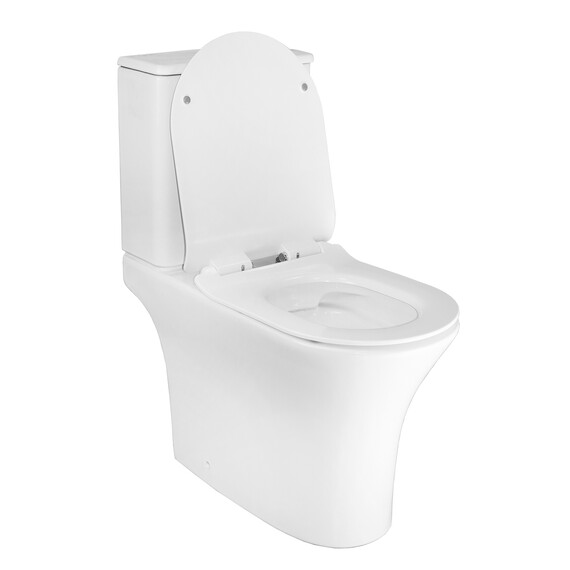 Унитаз-компакт безободковый Azario Frento AZ-2311 с тонкой крышкой микролифт - фото 2