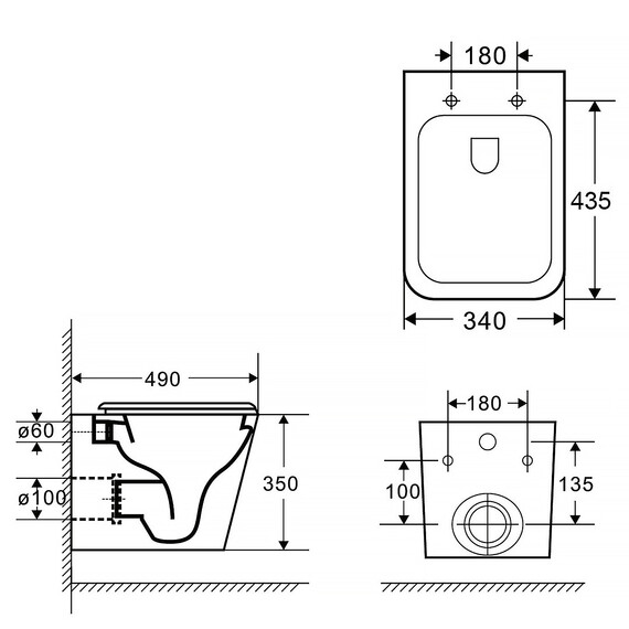 Унитаз подвесной безободковый Azario Teramo AZ-0052-UQ3MB с крышкой микролифт (система смыва Торнадо) чёрный матовый, Цвет производителя: чёрный матовый - фото 15
