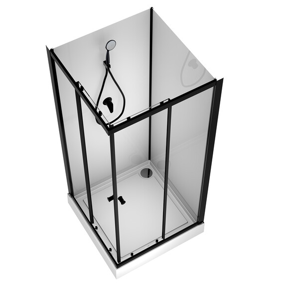 Душевая кабина Loranto Neo 100х100 см CS-21801-100, чёрный/прозрачное - фото 3