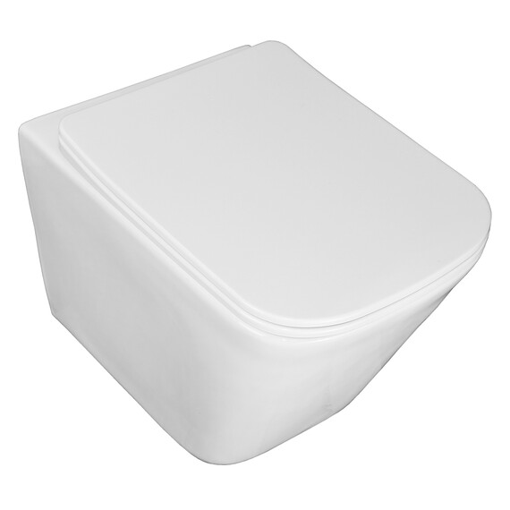 Унитаз подвесной безободковый Azario Hugo AZ-3103 с тонкой крышкой микролифт - фото 2