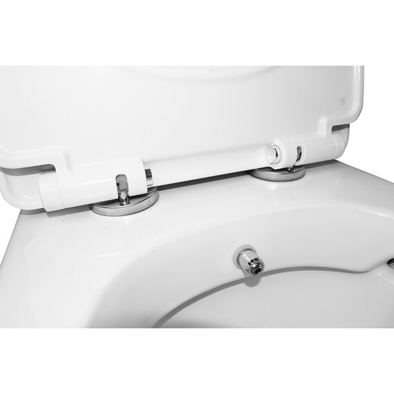 Унитаз-моноблок безободковый с функцией биде Azario Sente AZ-8614B с тонкой крышкой микролифт - фото 5