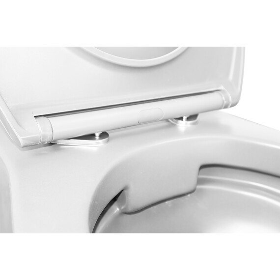 Унитаз подвесной безободковый Azario Keras AZ-99046W с тонкой крышкой микролифт, Цвет производителя: белый - фото 6