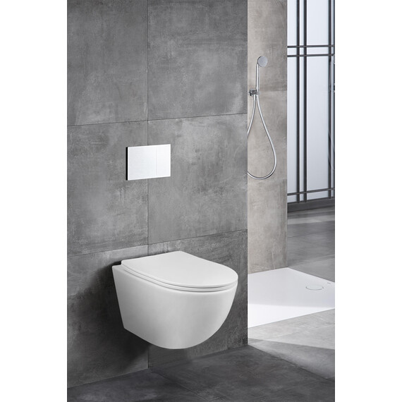 Унитаз подвесной безободковый Azario Trevi AZ-0093UQ3 с тонкой крышкой микролифт (Система смыва торнадо) - фото 15