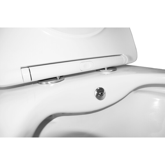 Унитаз-биде подвесной безободковый Azario Allegro AZ-3105B с тонкой крышкой микролифт - фото 8